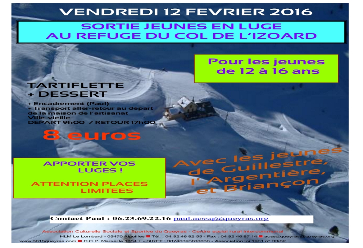 SORTIE JEUNES EN LUGE