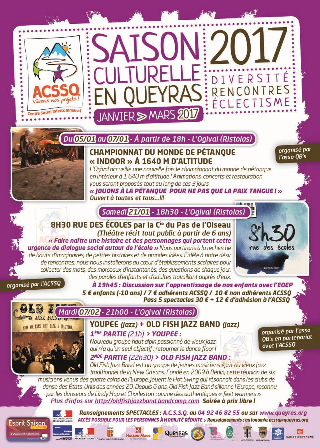 saison culturelle 2017…enfin la programmation de cet hiver
