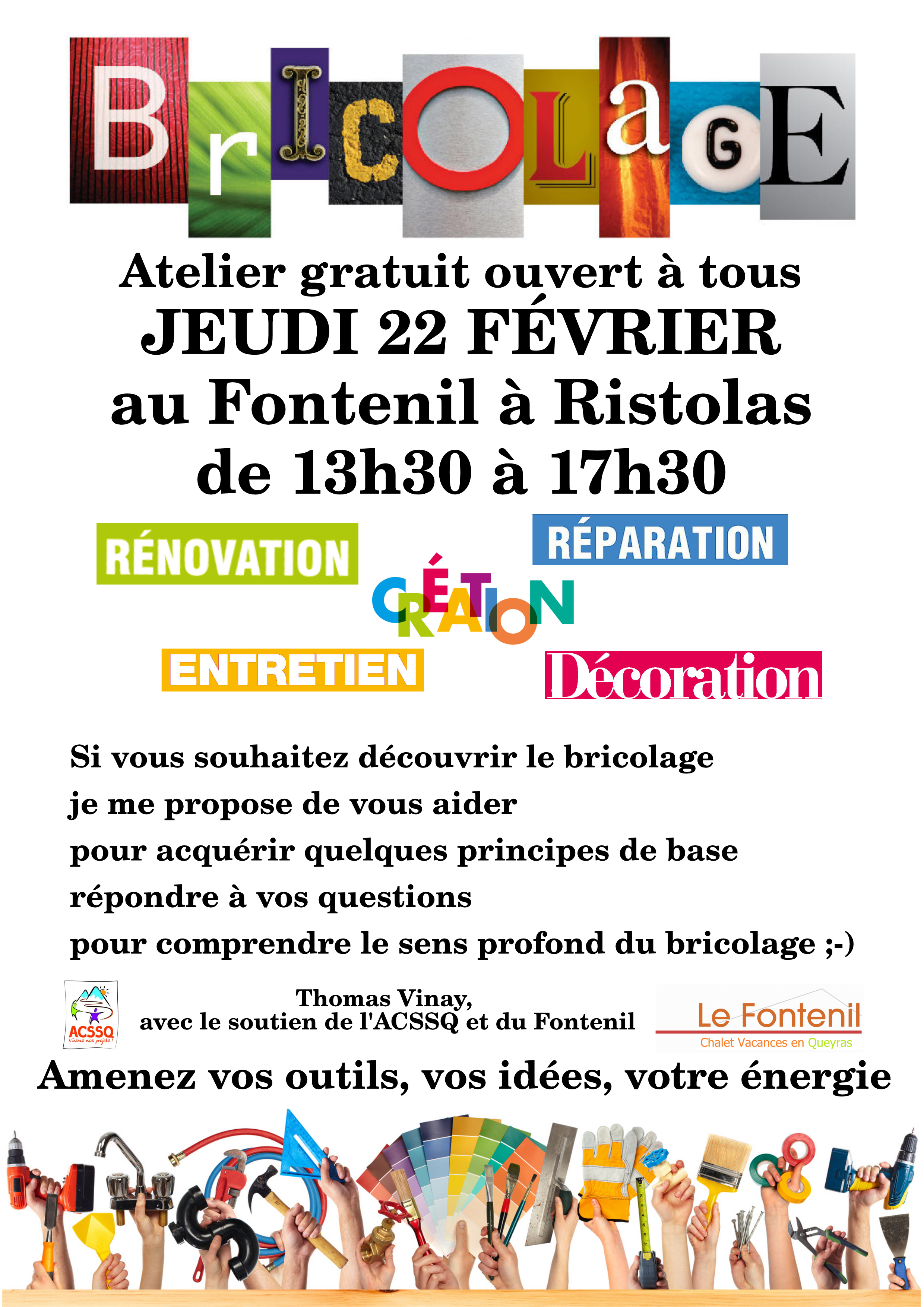 Atelier Bricolage ouvert à tous