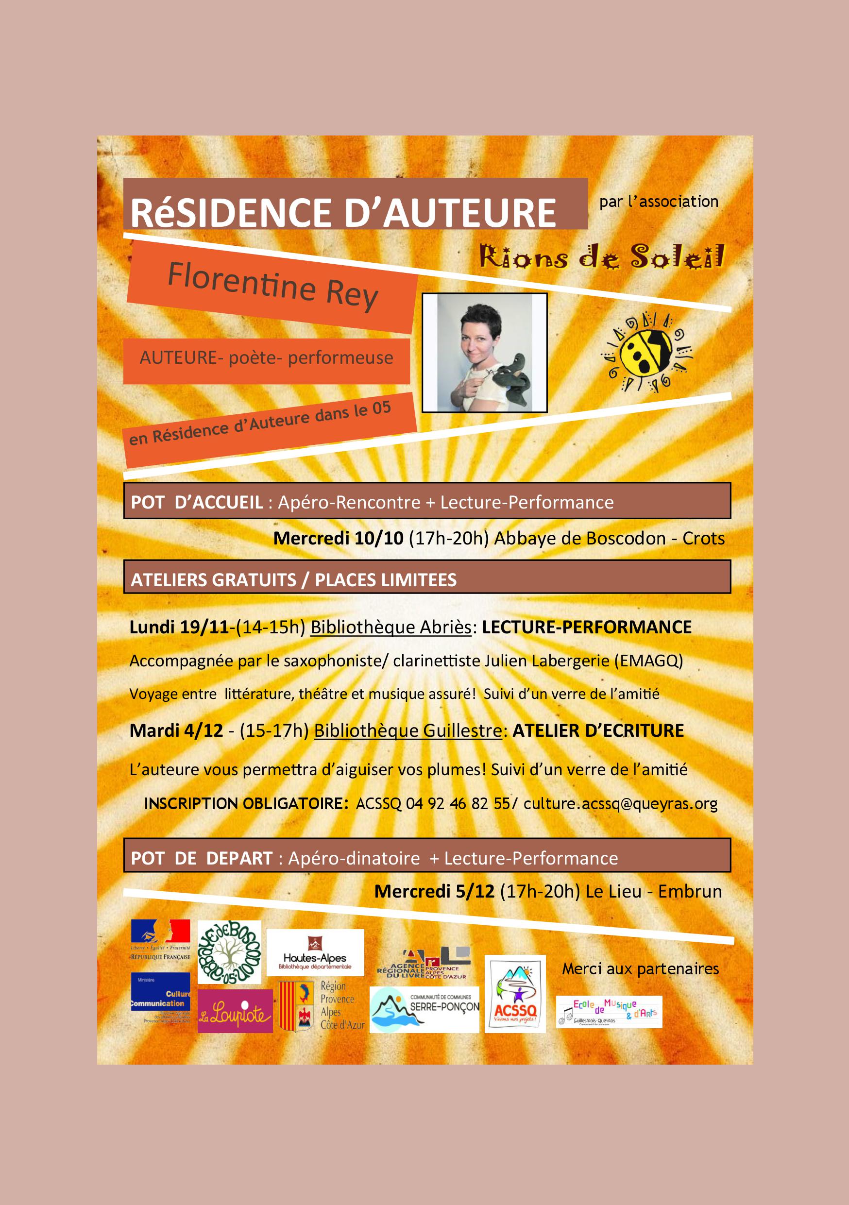 Résidence d’auteur-e dans les Hautes-Alpes. Bienvenue à Florentine Rey!