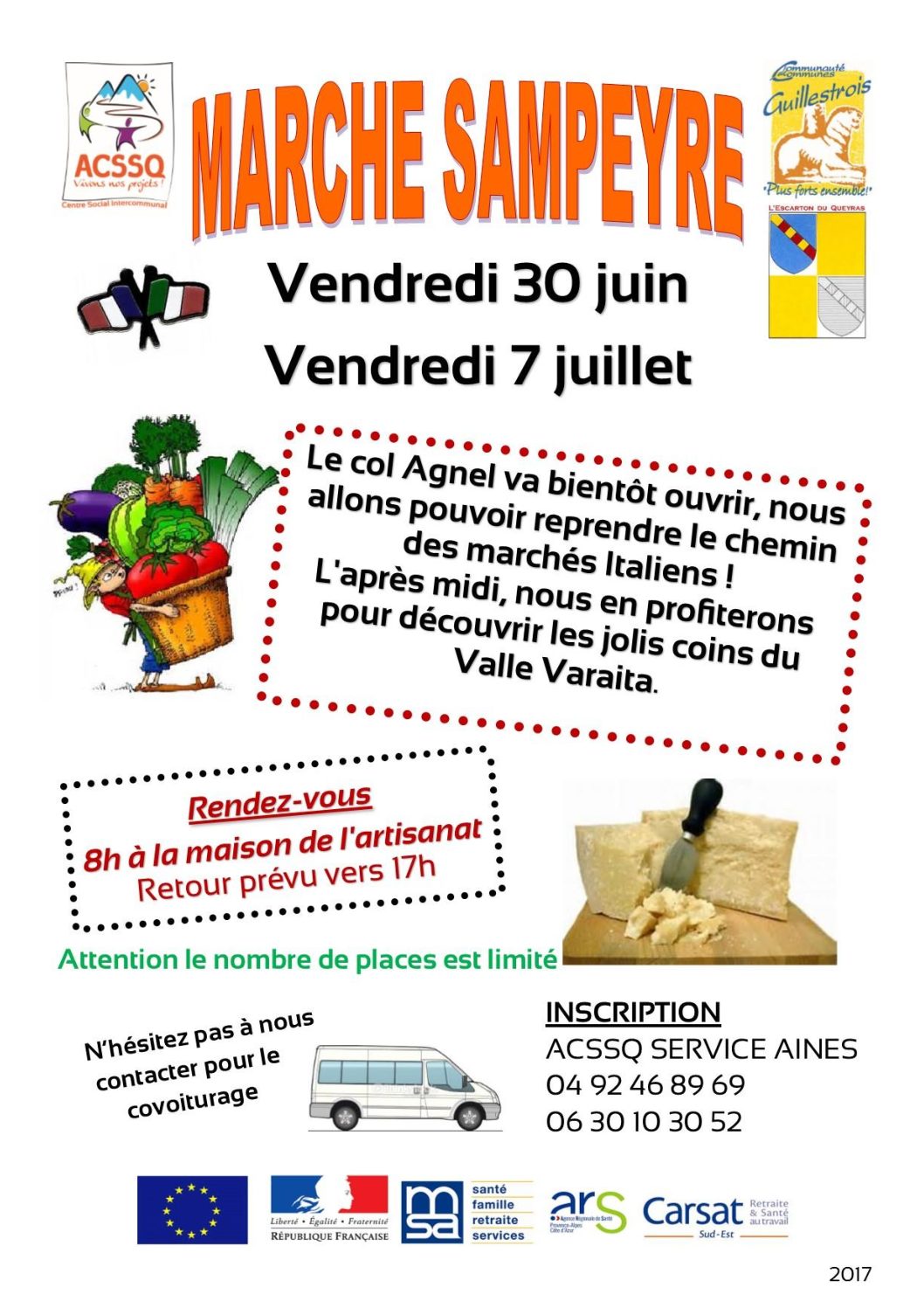 Marché à Sampeyre – les 30 juin et 7 juillet 2017