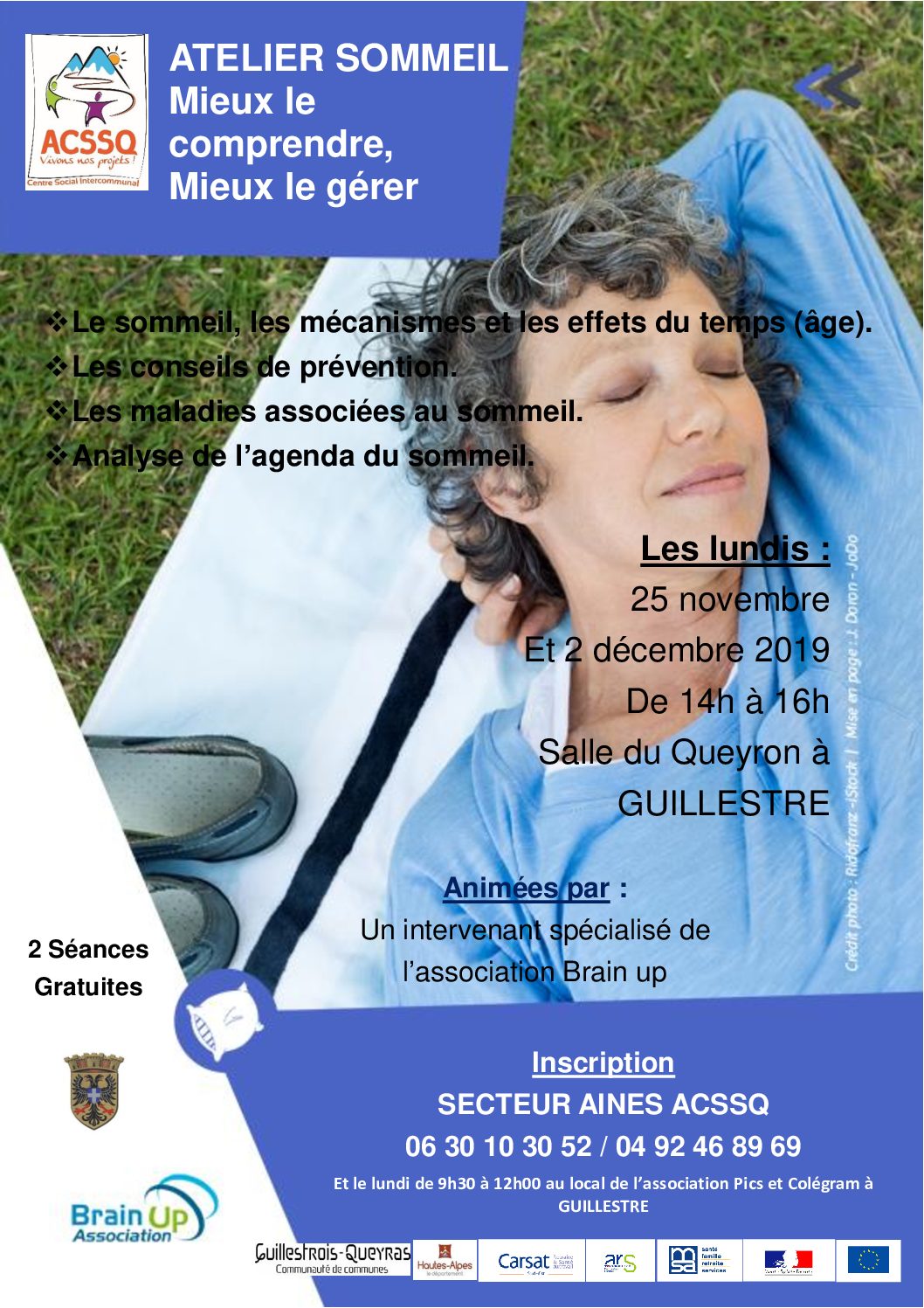 Atelier sommeil – 25 novembre et 2 décembre à Guillestre