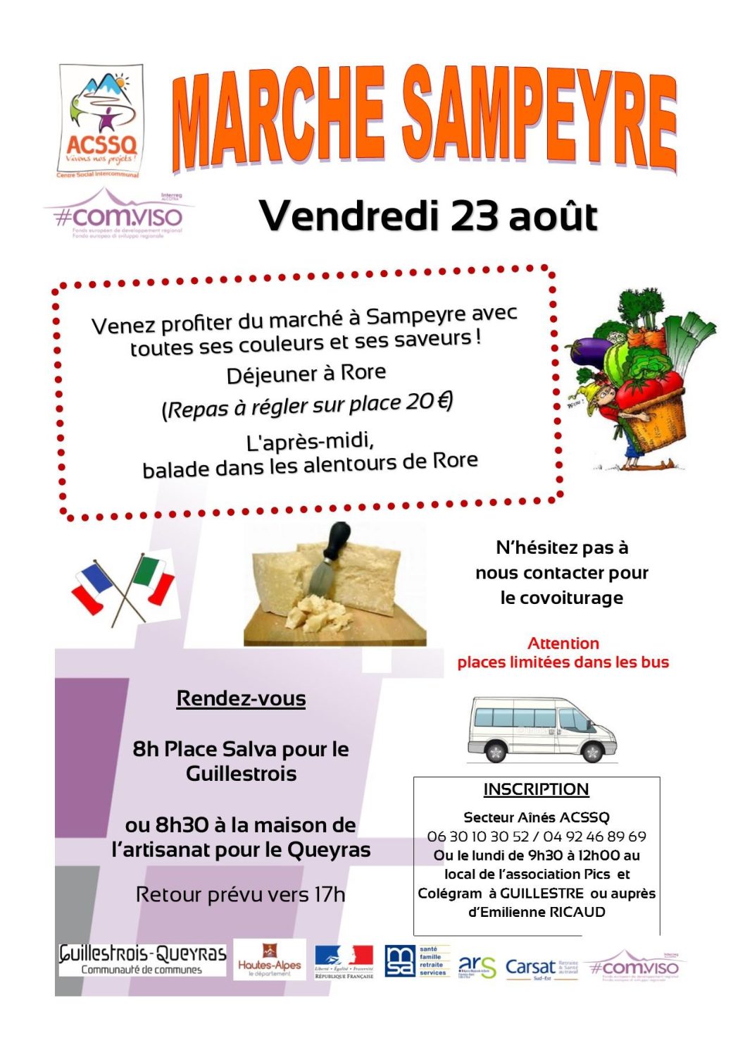 Marché à Sampeyre – Vendredi 23 août 2019