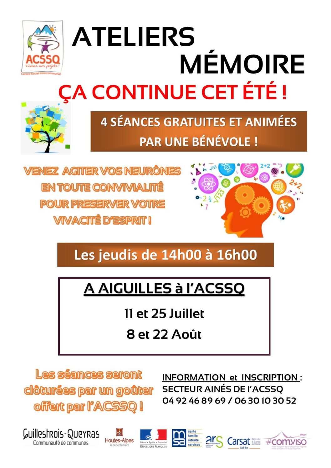 Ateliers mémoire – Cet été ça continue !