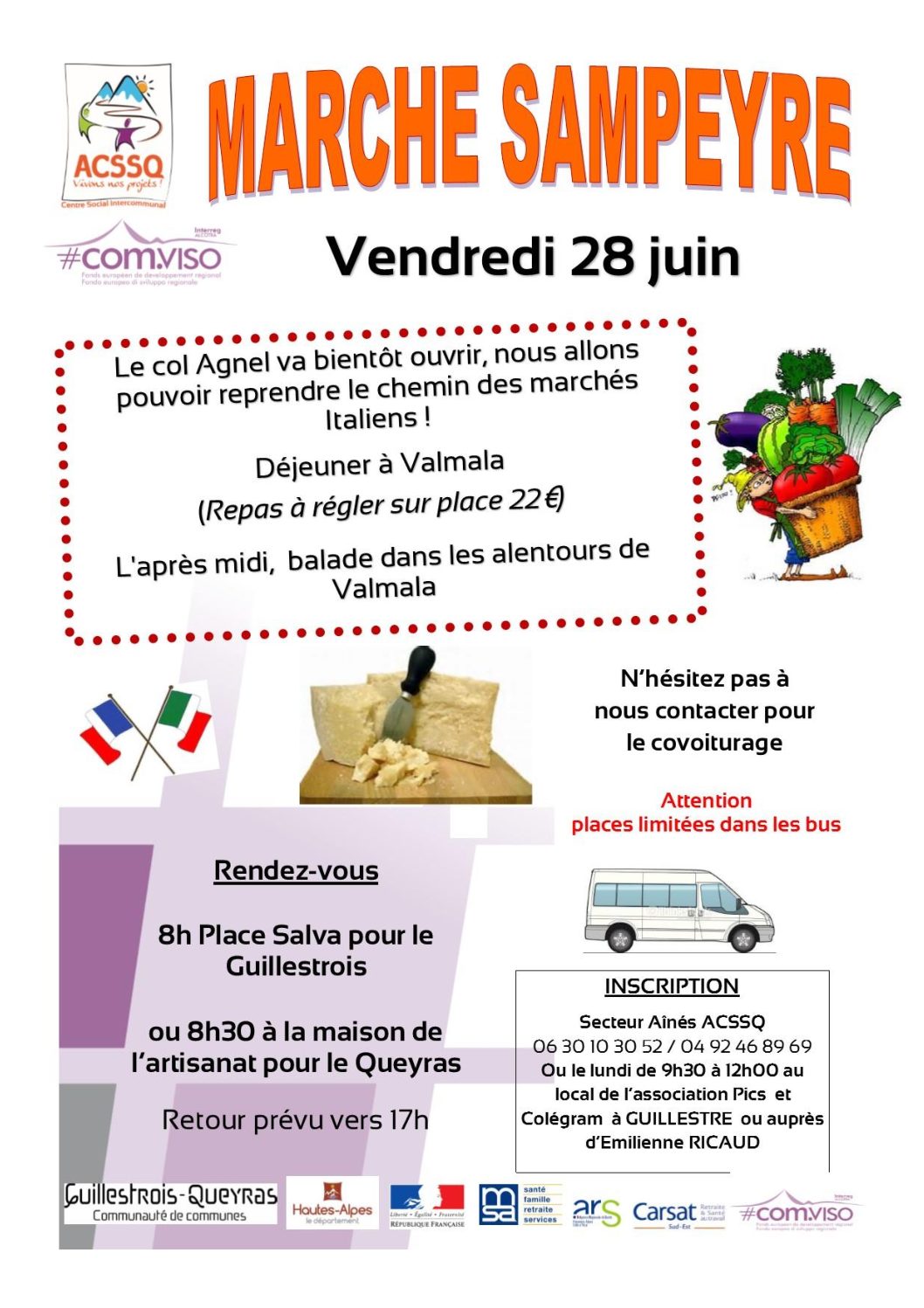 Marché à Sampeyre – vendredi 28 juin 2019