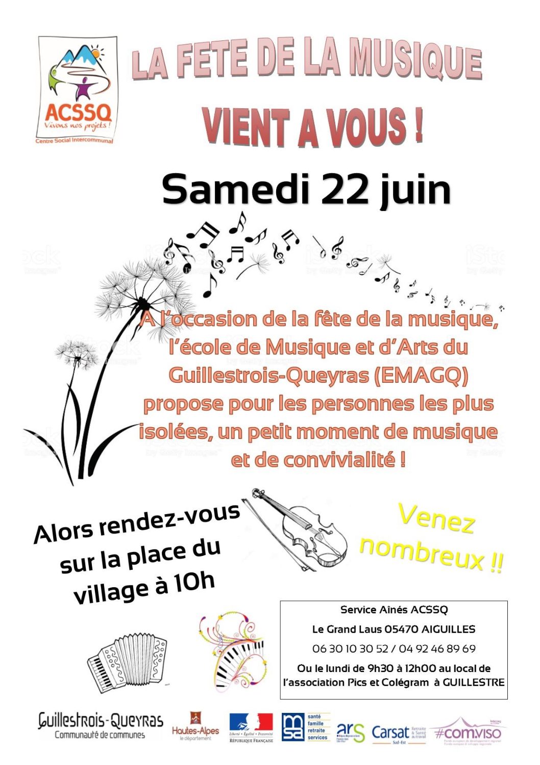 La fête de la musique vient à vous ! Samedi 22 juin 2019 à 10h