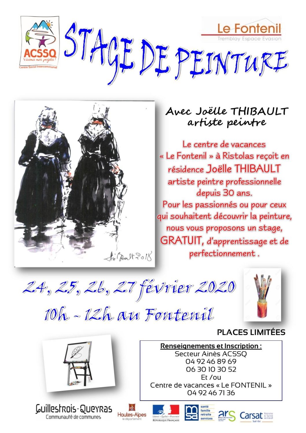 Stage de peinture – 24, 25, 26, 27 février au Fontenil à Ristolas