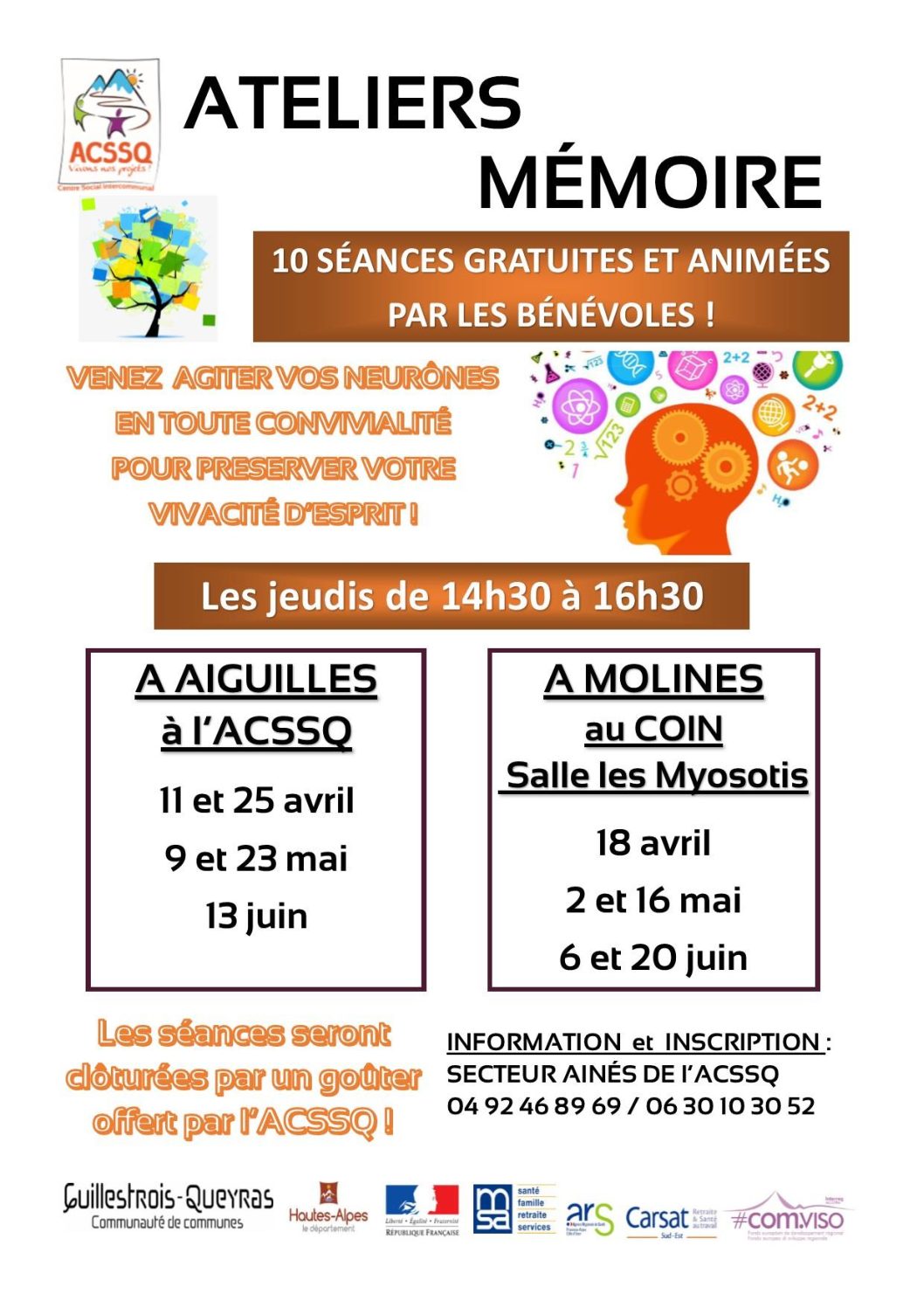 Ateliers Mémoire – 10 séances gratuites et animées par les bénévoles !