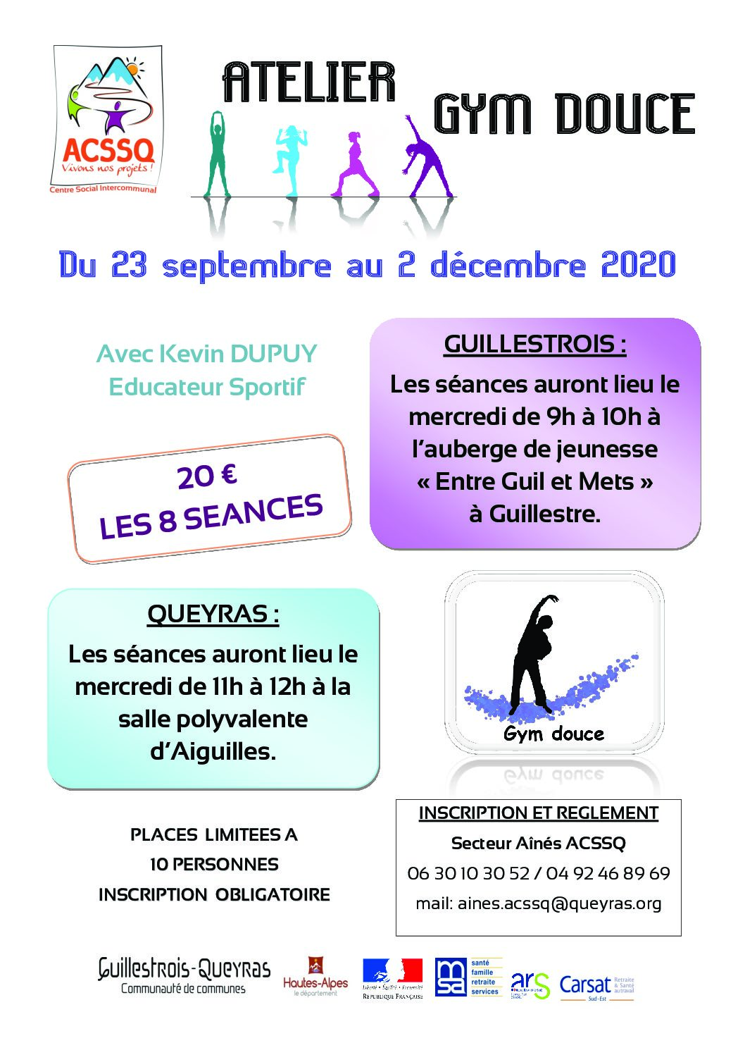 Atelier gym douce – du 23 septembre au 2 décembre 2020