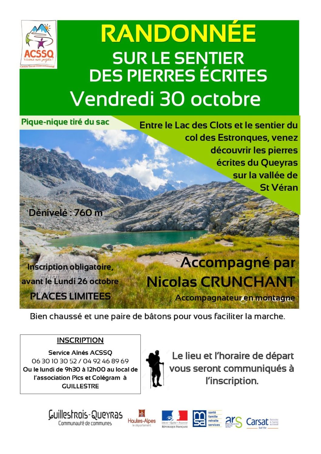 Rando sur le sentier des pierres écrites – Vendredi 30 octobre 2020