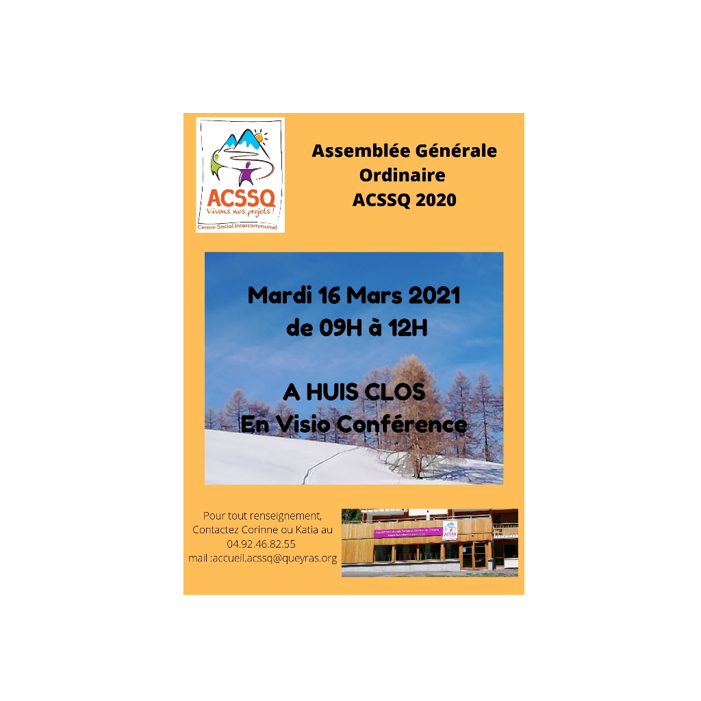 Assemblée générale ordinaire 2020 le 16 mars 2021