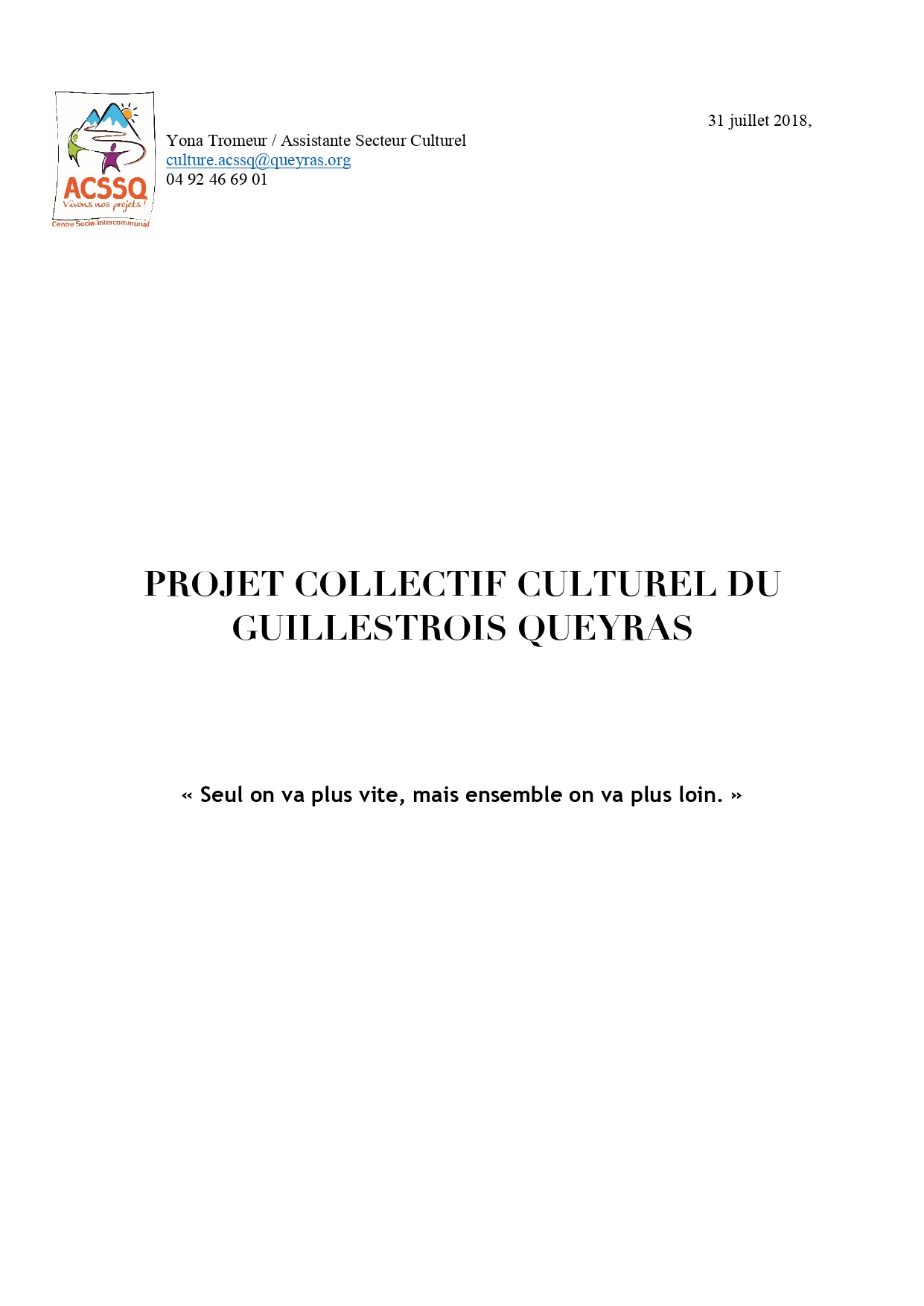 Diagnostic culturel du Guillestrois Queyras 2018