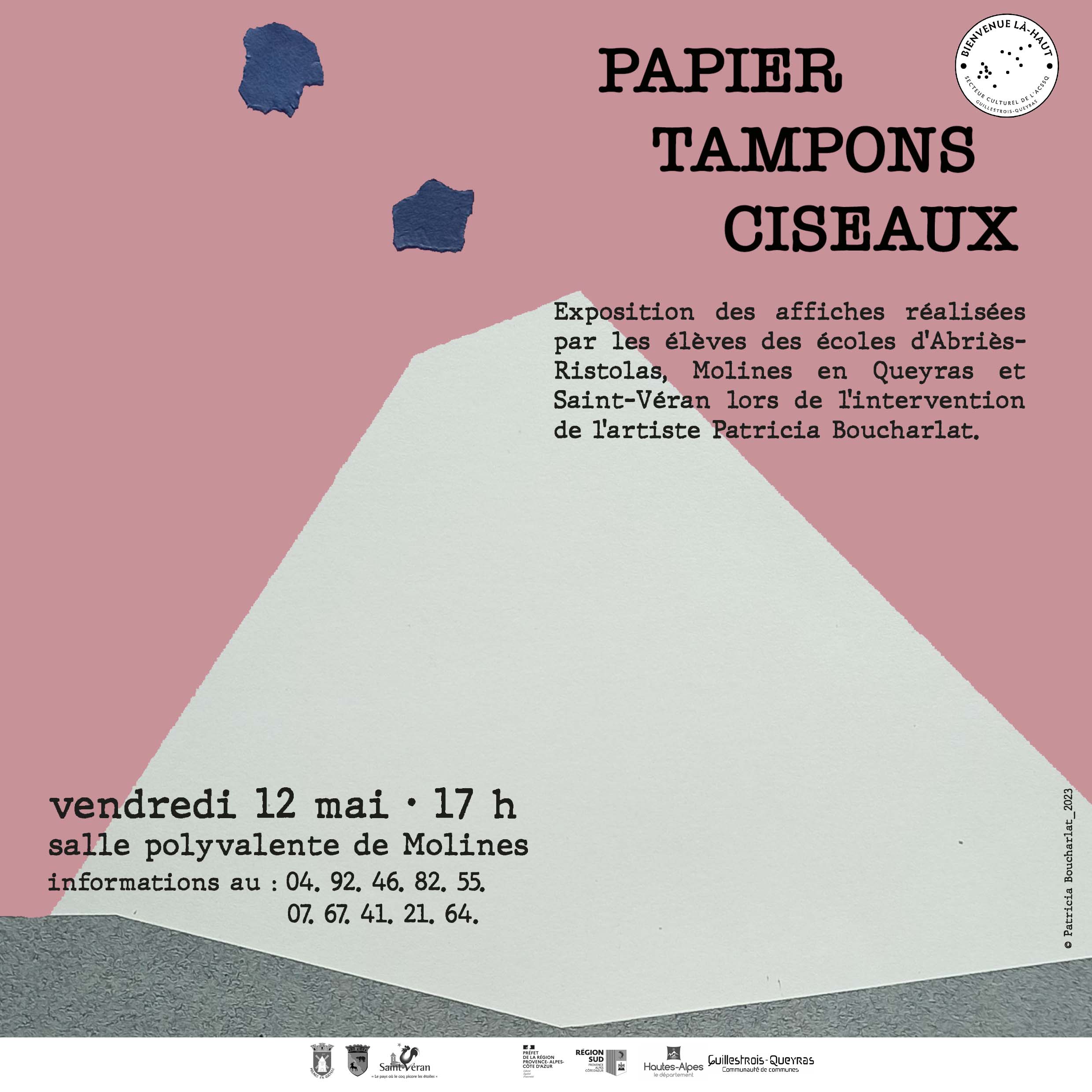 Papier, tampons, ciseaux – Exposition de Patricia Boucharlat et des élèves de St Véran, Molines et Abriès