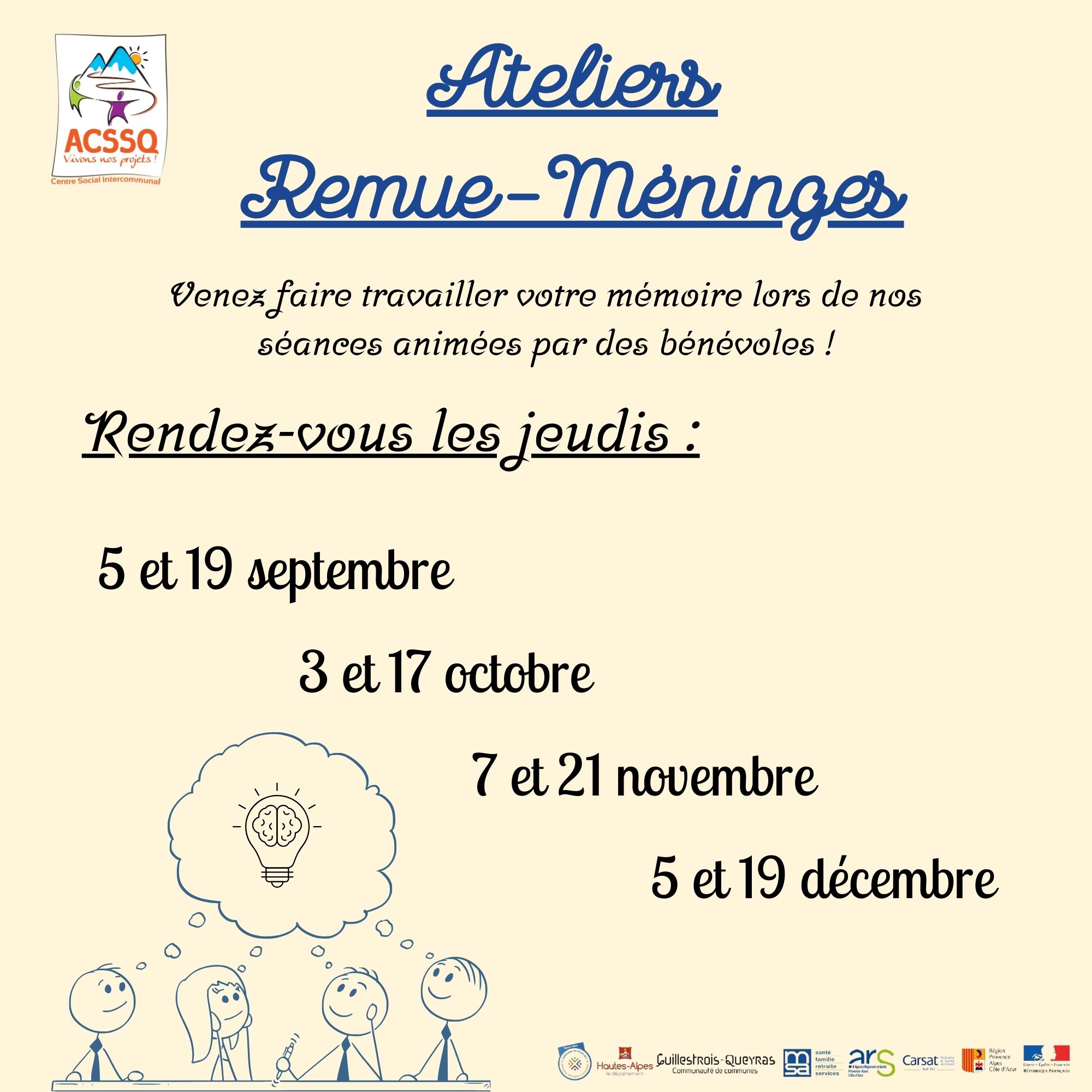 ATELIERS « REMUE-MENINGES »