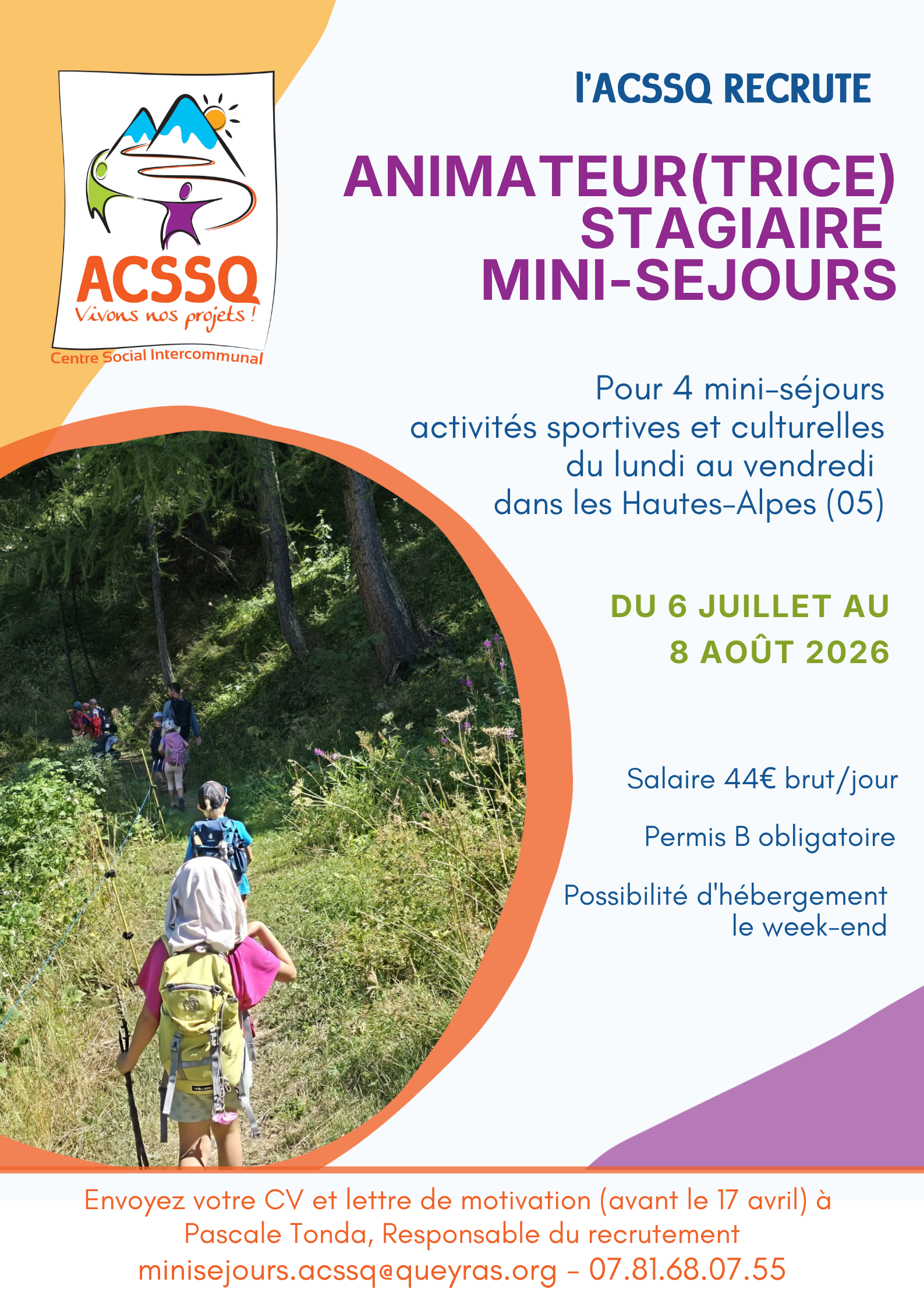 Offre d’emploi stagiaire mini-séjours